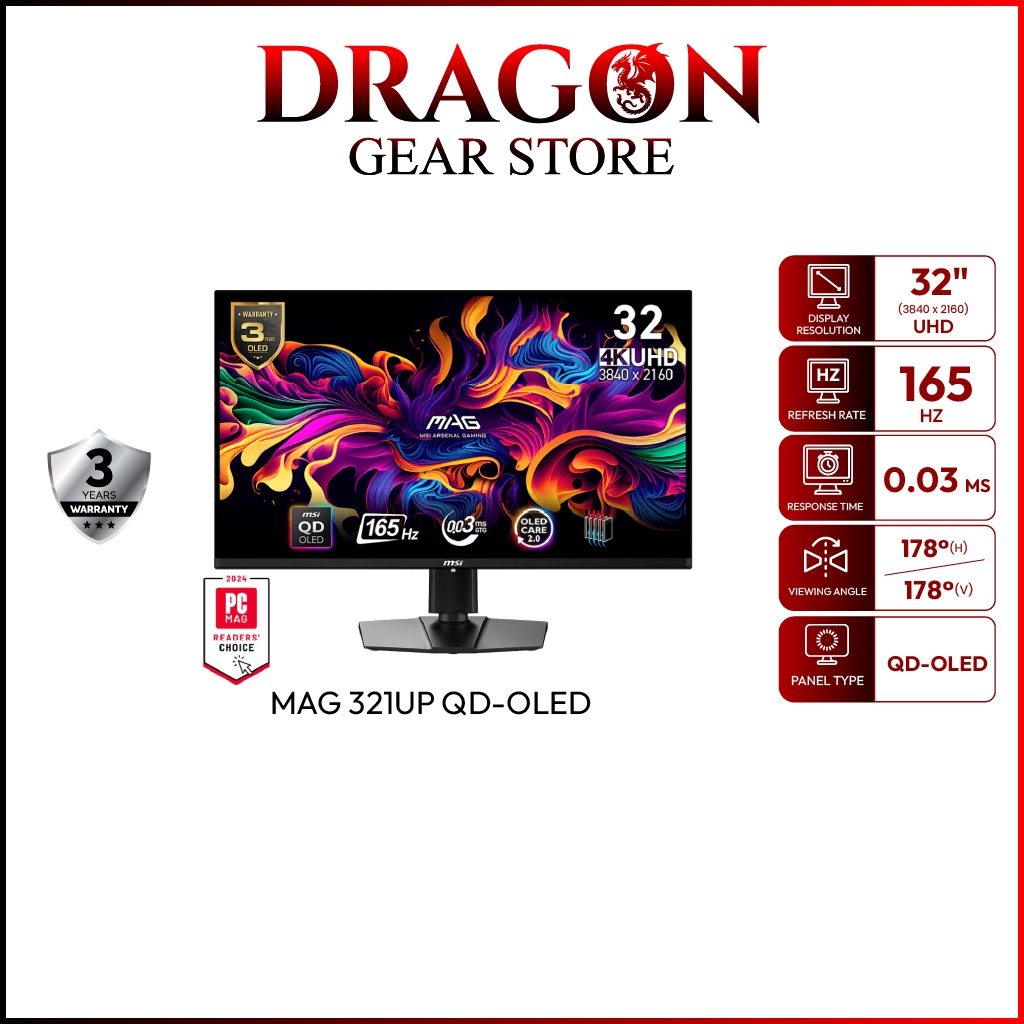 MSI MONITOR MAG 321UP QD-OLED | 32" | UHD | QD-OLED | 165Hz (จอคอมพิวเตอร์)