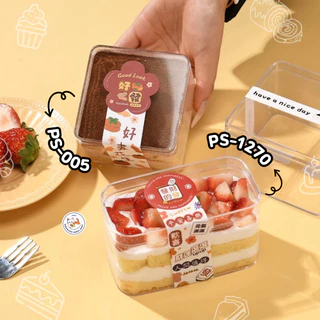 กล่องเค้ก พลาสติกใส PS (แพ็ก10-50ใบ) Cake Box กล่องเบเกอรี่ ทิรามิสุ บานอฟฟี่ กล่องแข็ง ใส่ของจิปาถะ SKU 1250 1270