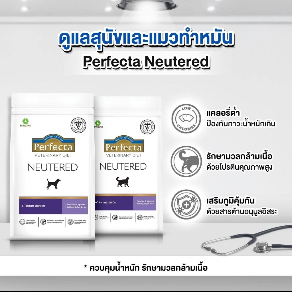Perfecta Neutered อาหารสำหรับสุนัขและแมวหลังทำหมัน