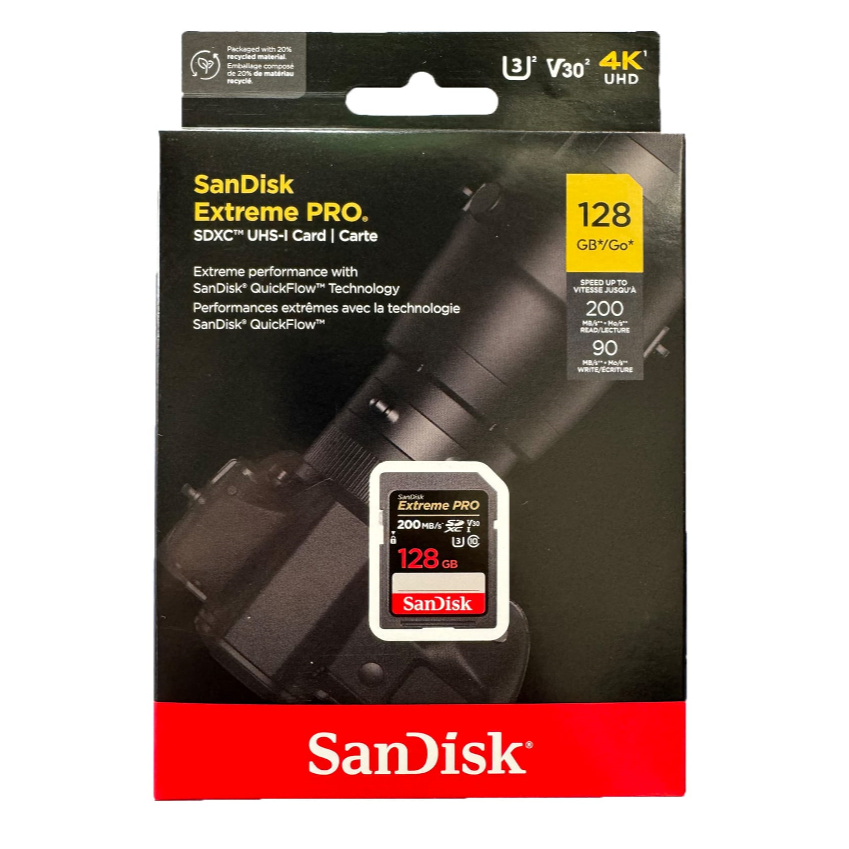SanDisk 128GB Extreme PRO SDXC R200/W90 (2025)