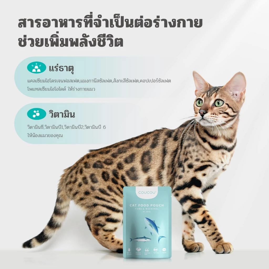 Coucou อาหารเปียกแมว สุขภาพดี ขนาด 85 กรัม thumbnail 9