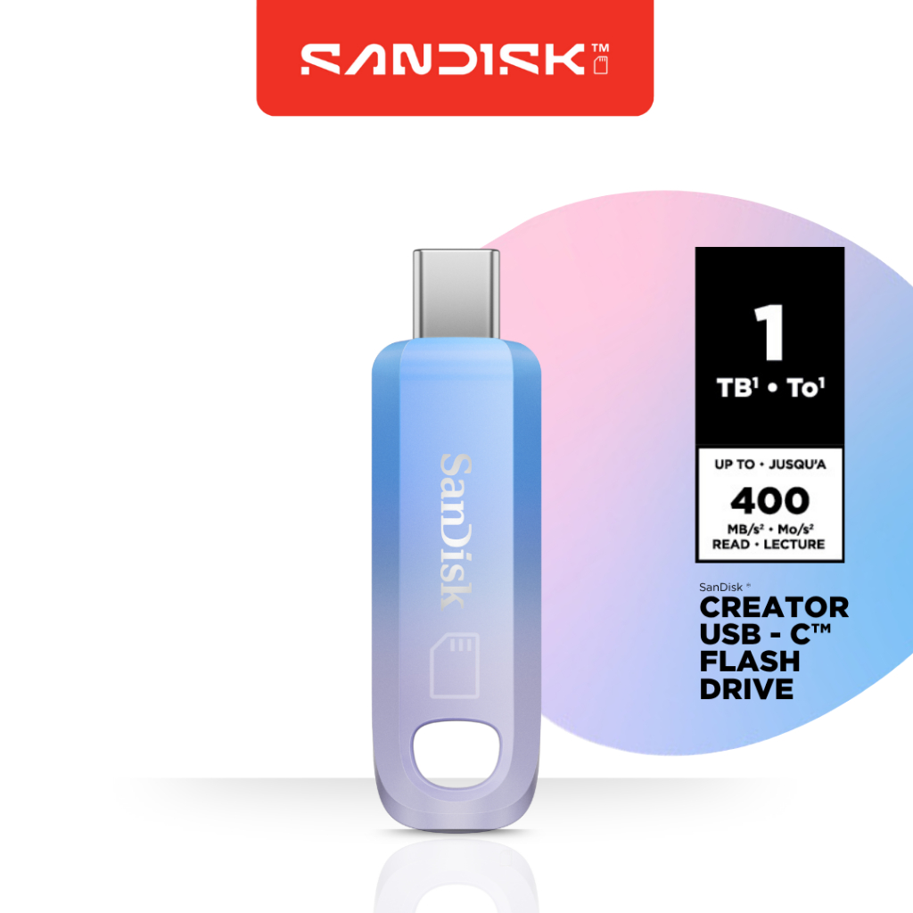 SanDisk Creator USB-C Flash Drive - 1TB Read Up to 400MB/s USB 3.2 Gen1 ( SDCZ75C-1T00-G46 ) 5Y