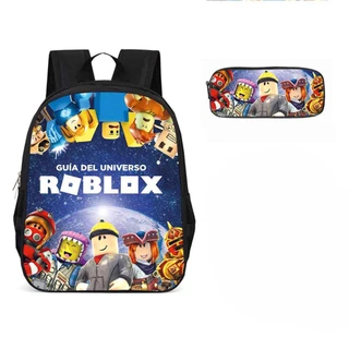 กระเป๋านักเรียน Roblox 2 ชิ้น, ชุดกล่องดินสอ Robloxs กระเป๋าเป้สะพายหลังเด็กผู้ชาย