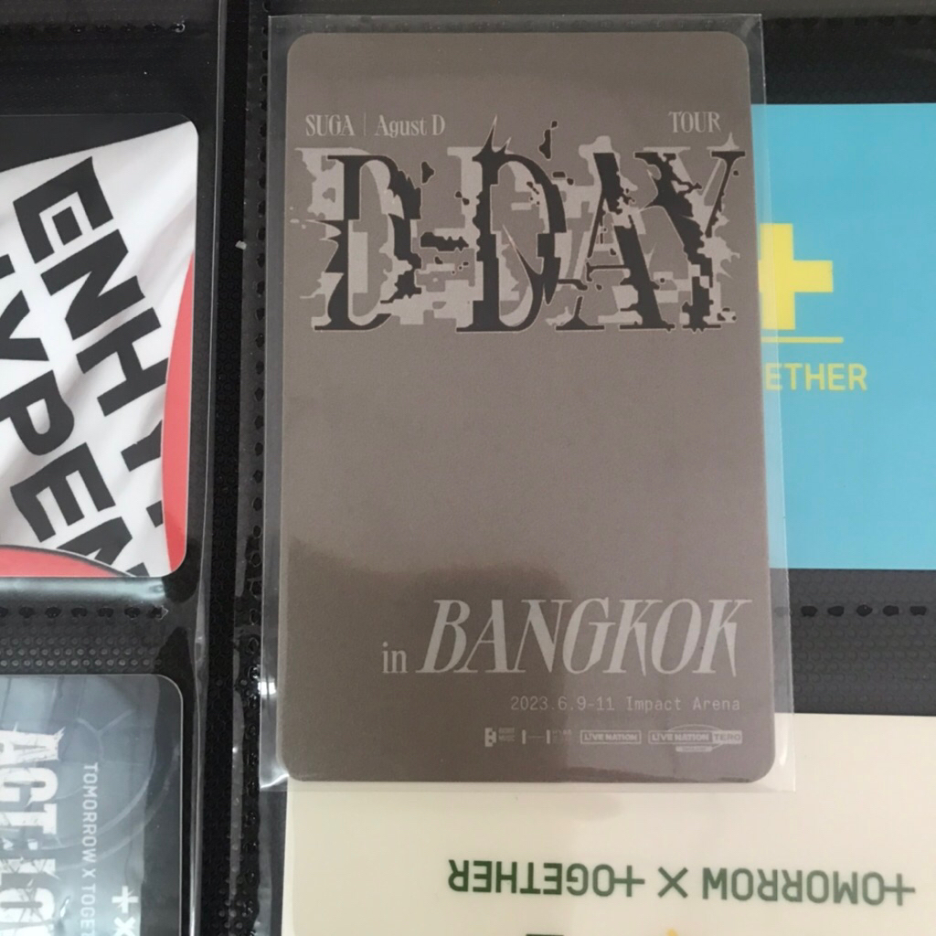 บัตรคอน AgustD Suga BTS บัตรแข็ง บัตรคอนเสิร์ต