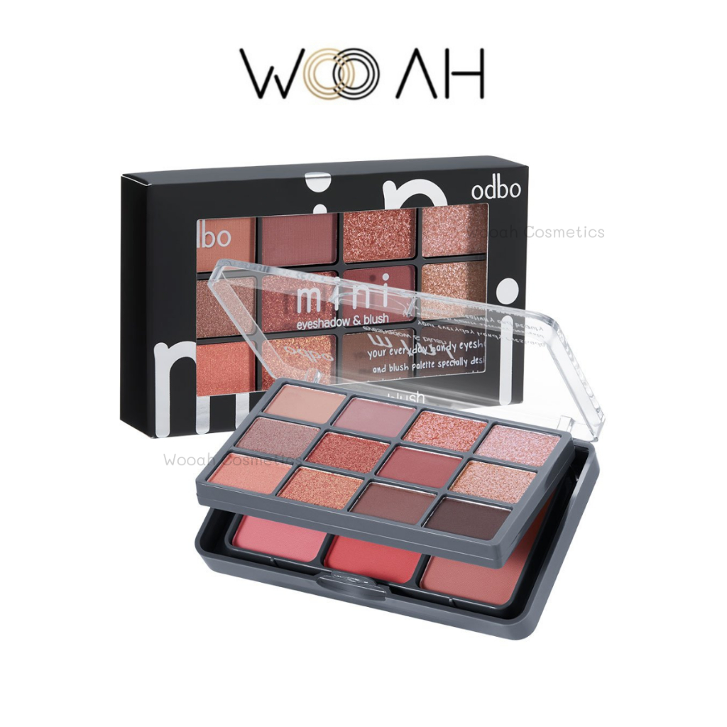 Odbo Mini Eyeshadow&Blush มินิ อายแชโดว์ แอนด์ บลัช OD1045 โอดีบีโอ พาเลท2ชั้น อายแชโดว์ บลัชออน