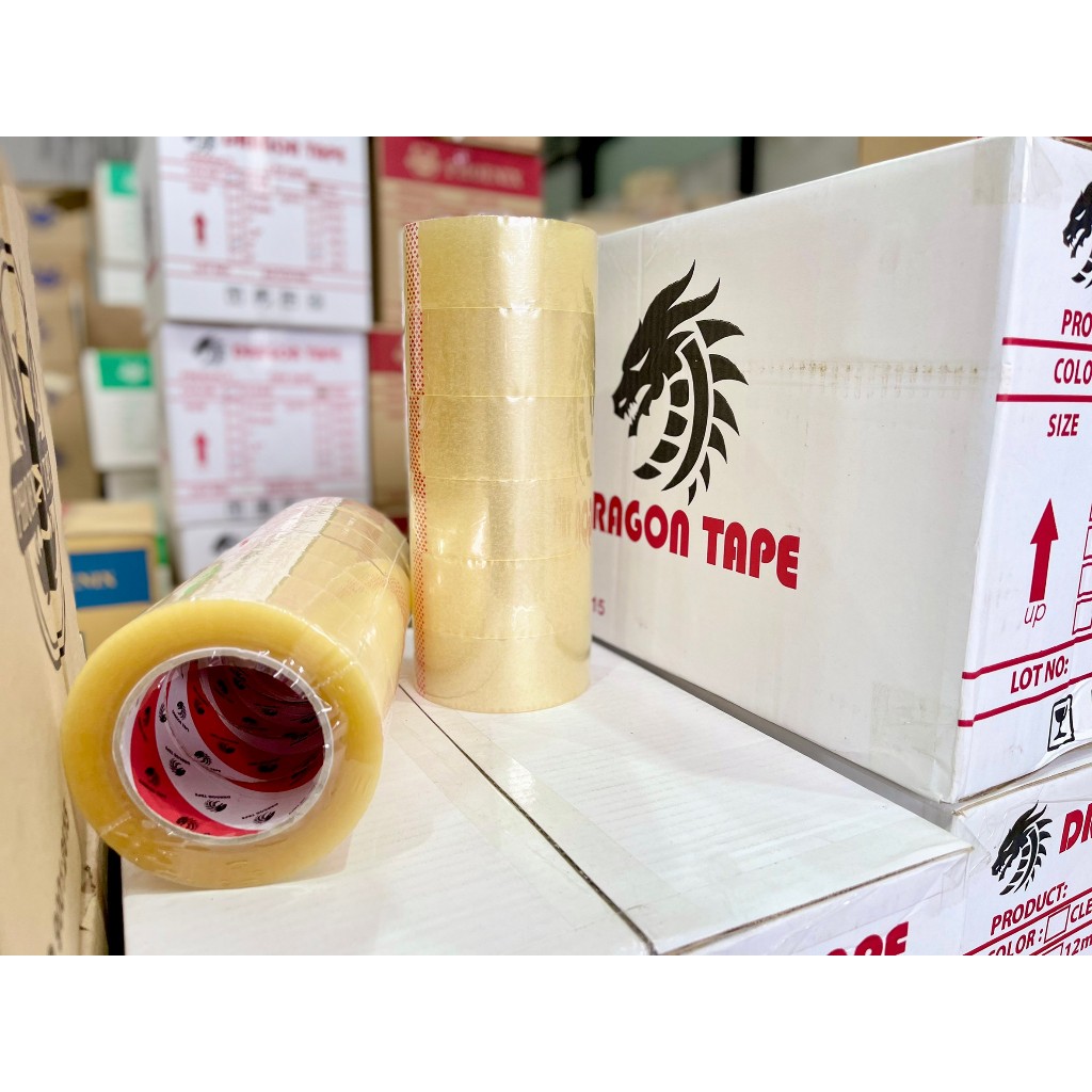 เทปกาว Phoenix Tape แพ็ค 6 ม้วนสุดคุ้ม กว้าง 2 นิ้ว ยาว 100 /200หลา #1ถูกสุด เทปใส/เทปขุ่น กาวยาง