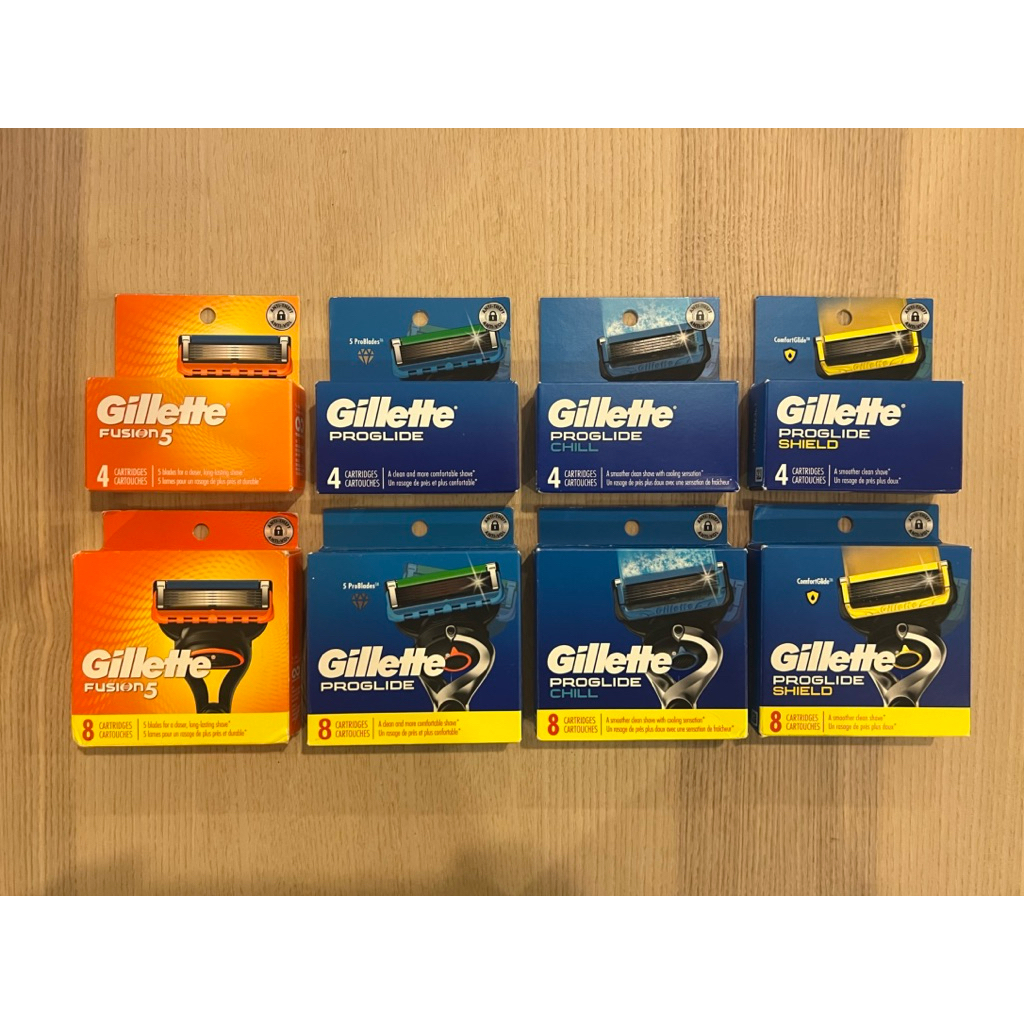 Gillette Fusion 5/ Proglide/ Proglide Chill/ Proglide Shield/Skinguard, U.S. Packaging - 4, 8, or 12 Cartridges (New)