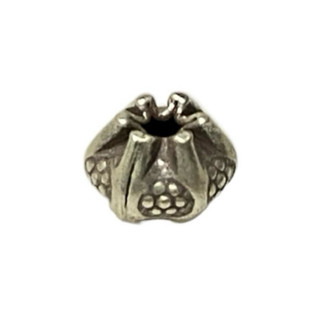 ลูกปัดเงินแท้ เม็ดเงินแท้ เม็ดมะยมพิมพ์ลายจุด ขนาด 5.5x4.7 ม…