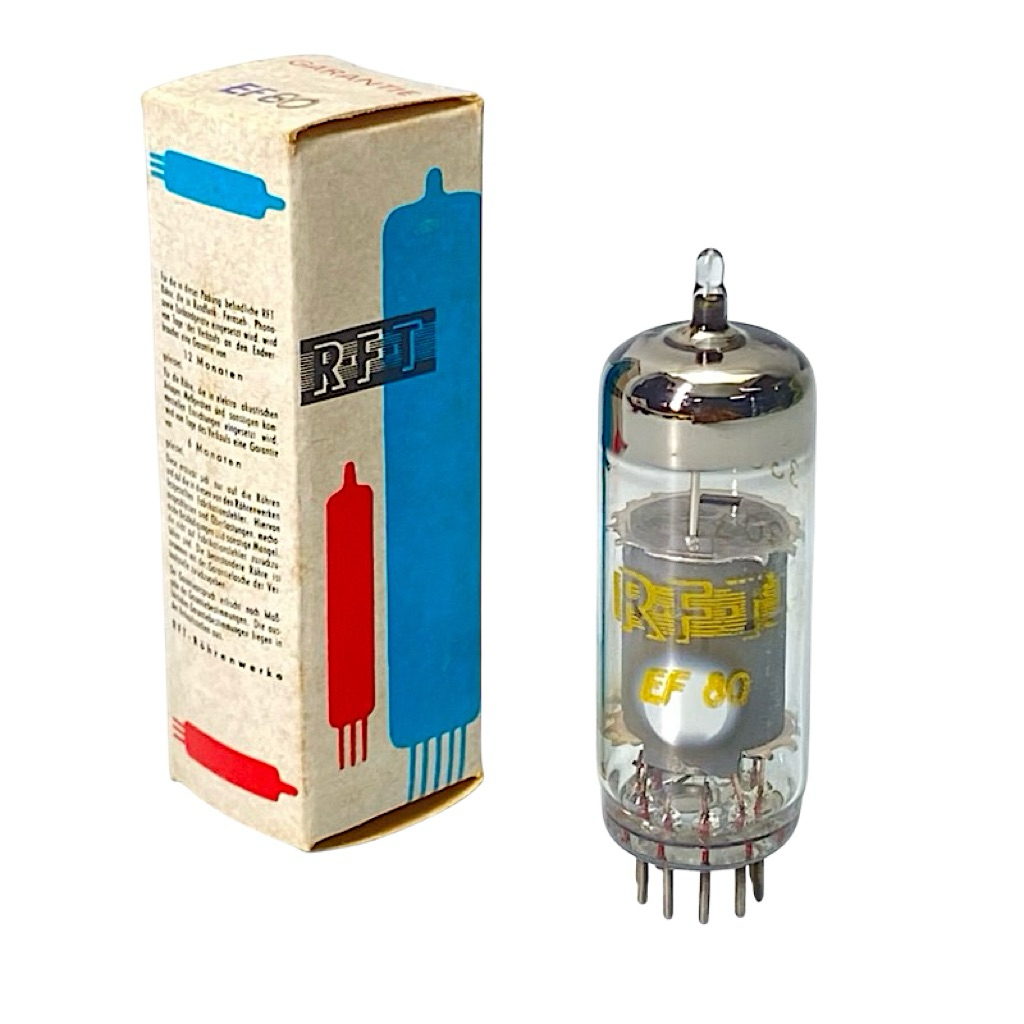 RFT EF80 Vacuum Tube NOS Germany | หลอดสุญญากาศ Pentode RF/IF เทียบเท่า 6BX6 Noval B9A DDR ของแท้