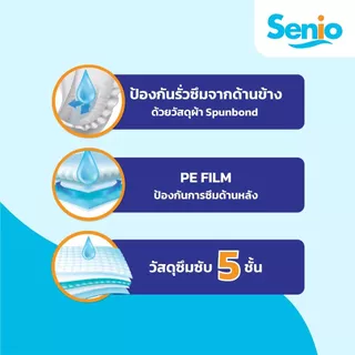Senio เซนิโอ ผ้าอ้อมผู้ใหญ่แบบเทป ซึมซับดี สัมผัสนุ่ม แห้งสบาย Size M (30ชิ้น)
