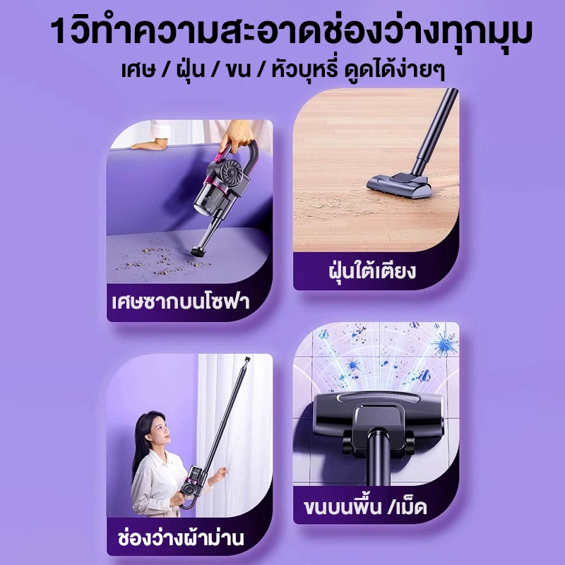 DLT- afel เครื่องดูดฝุ่น 7in1 การฆ่าเชื้อสองครั้งและการกำจัดไร เครื่องดูดฝุ่นไร้สาย Vacuum Cleaner รับประกันตลอดชีวิต - รูปที่ 2