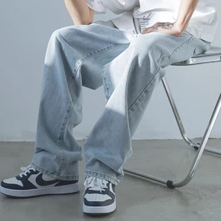 👖Jeans👖กางเกงยีนส์ผู้ชาย baggy jeans ชาย ยีนส์ ตรง ทรงหลวม เนื้อผ้ายีนส์ล้างน้ำ มีหลายสี สไตล์เกาหลี