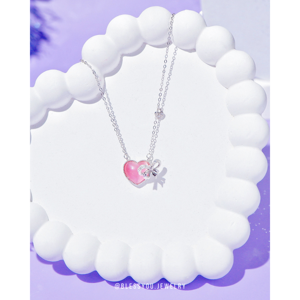 BYJ l สร้อยคอหัวใจพระลักษมี  เสริมพลังดึงดูดรักแท้ เงินทอง โชคลาภ ดีไซน์ใหม่ 2025 การันตีเงินแท้ 92.5% HN04