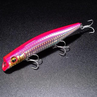 FLOATING MINNOW เหยื่อปลอมดำตื้น 12cm./22g. (ตัวเบ็ด3xพร้อมใช้งาน) ตีสาก กุเลา กระพง เก๋า