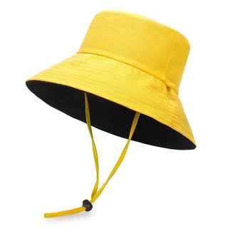 [W0074] หมวกบักเก็ตทูโทน ใส่ได้ 2 ด้าน ถอดสายได้ ทรงสวย ผ้าหนา Bucket hat หมวกกันแดด แฟชั่นผู้หญิง