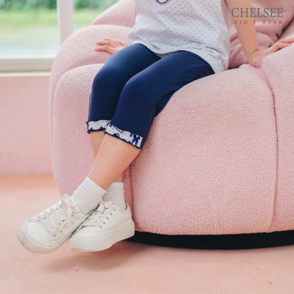 Chelsee กางเกงเลกกิ้ง ไม่มีลาย แต่งปลายขา ผ้า Cotton 95% Spandex 5% มีความยืดหยุ่น เด็กผู้หญิง อายุ 1.5-10ปี รุ่น 238169