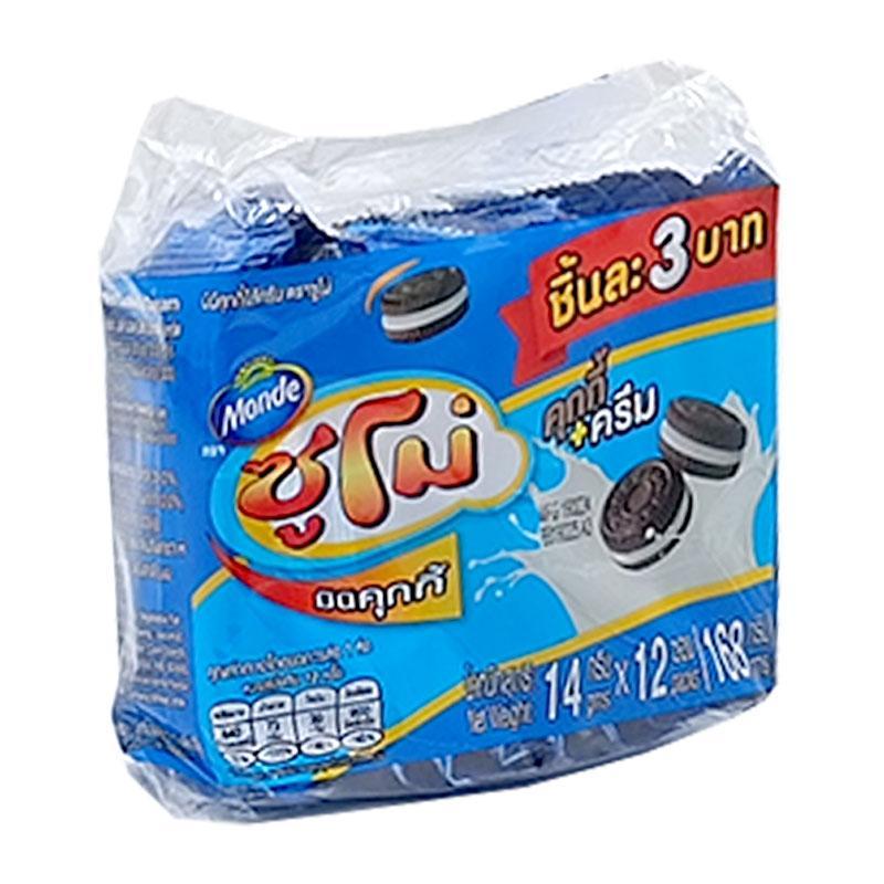 ซูโม่ (รุ่น 3 บาท) มินิคุกกี้สอดไส้ครีม (น้ำหนัก 14 กรัม x 12 ซอง)