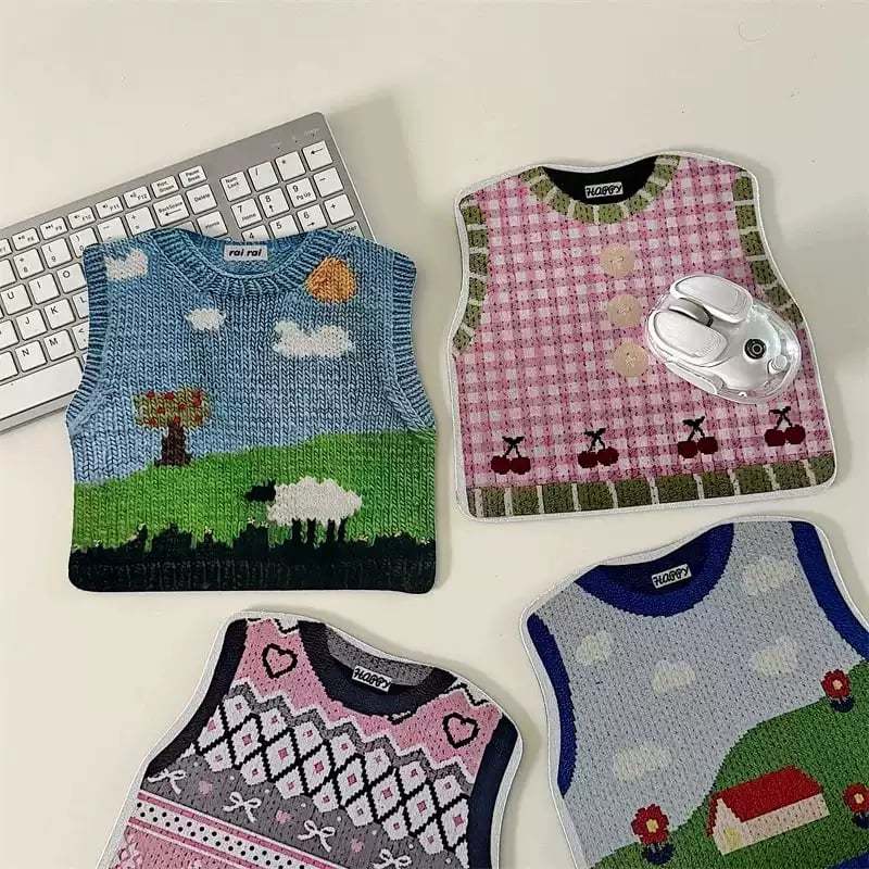 (พร้อมส่ง🖱️) Sweater sweet mouse pad ที่รองเม้าส์ ลายเสื้อไหมพรม
