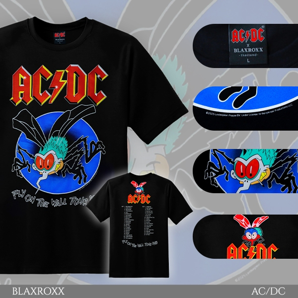 BLAXROXX | AC/DC® | [ACDC0023] | เสื้อยืดคอกลม แขนสั้น | สกรีนลายคมชัด ไม่หลุดลอก | Cotton100%
