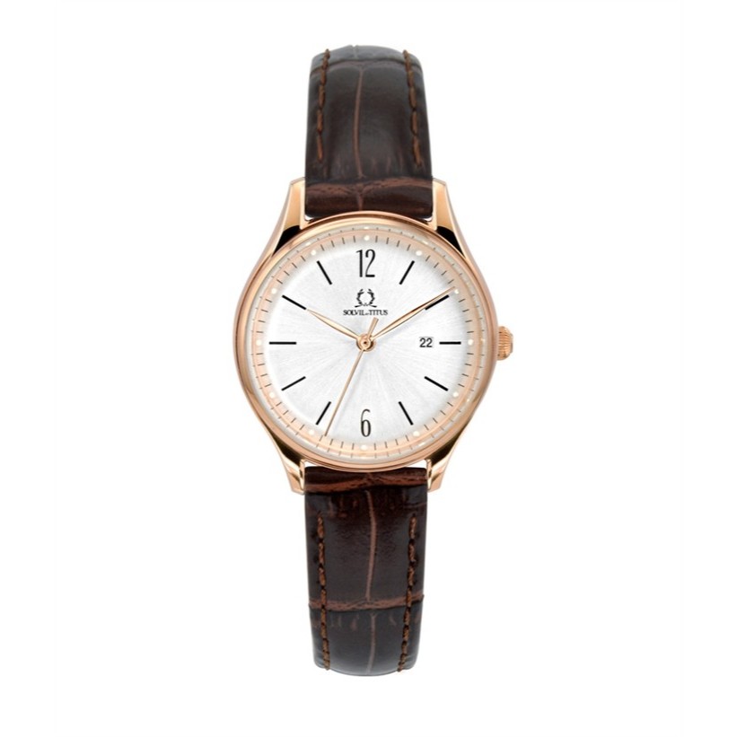 Solvil et Titus (โซวิล เอ ติตัส) นาฬิกาผู้หญิง Classicist ควอตซ์ หนัง 30 มม. (W06-03253)