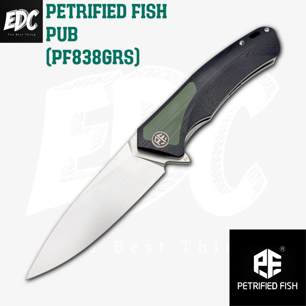 📍 ""PETRIFIED FISH Pub (PF838GRS)"" มีดพับของแท้ อุปกรณ์เดินป่า ของสะสม