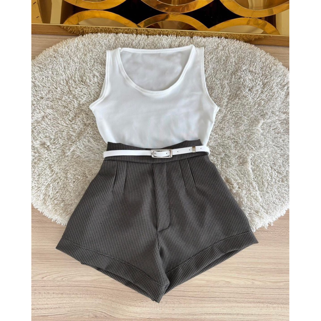 Ann_shop ชุดเซ็ท 3 ชิ้น เสื้อ+กางเกง+เข็มขัด