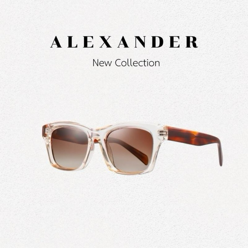 แว่นกันแดด A L E X A N D E R ผ่านการทดสอบเลนส์แท้💯 UV 400 แถม FREE อุปกรณ์ครบ ( ถุงหนังของแบรนด์ +ผ้