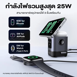 Ugreen Uno แท่นชาร์จไร้สายแม่เหล็ก 2 in 1 Magnetic Wireless Charger 25W Max Qi2 15W Max รุ่น 45775