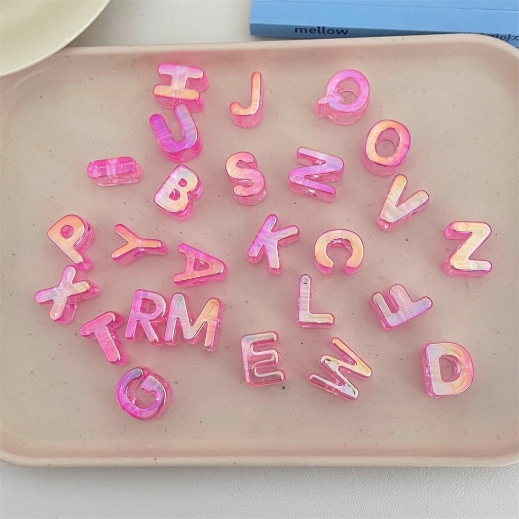 ลูกปัด ABC ตัวคระษร ตัวอักษร ใส ขนาด15*20mm ขนาดใหญ่ มีรูร้อย เหมาะสมสำหรับงานฝีมือ diy เหมาะสมำหรับทำเครื่งประดับ - รูปที่ 6