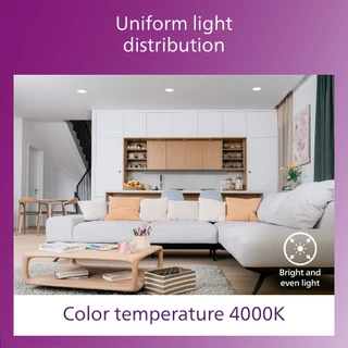 [1 แถม 1]Philips Lighting LED Downlight โคมไฟดาวน์ไลท์ รุ่น Meson Comfort หน้าเว้าลึกถนอมสายตา CRI90 ฝังฝ้าช่องตัด