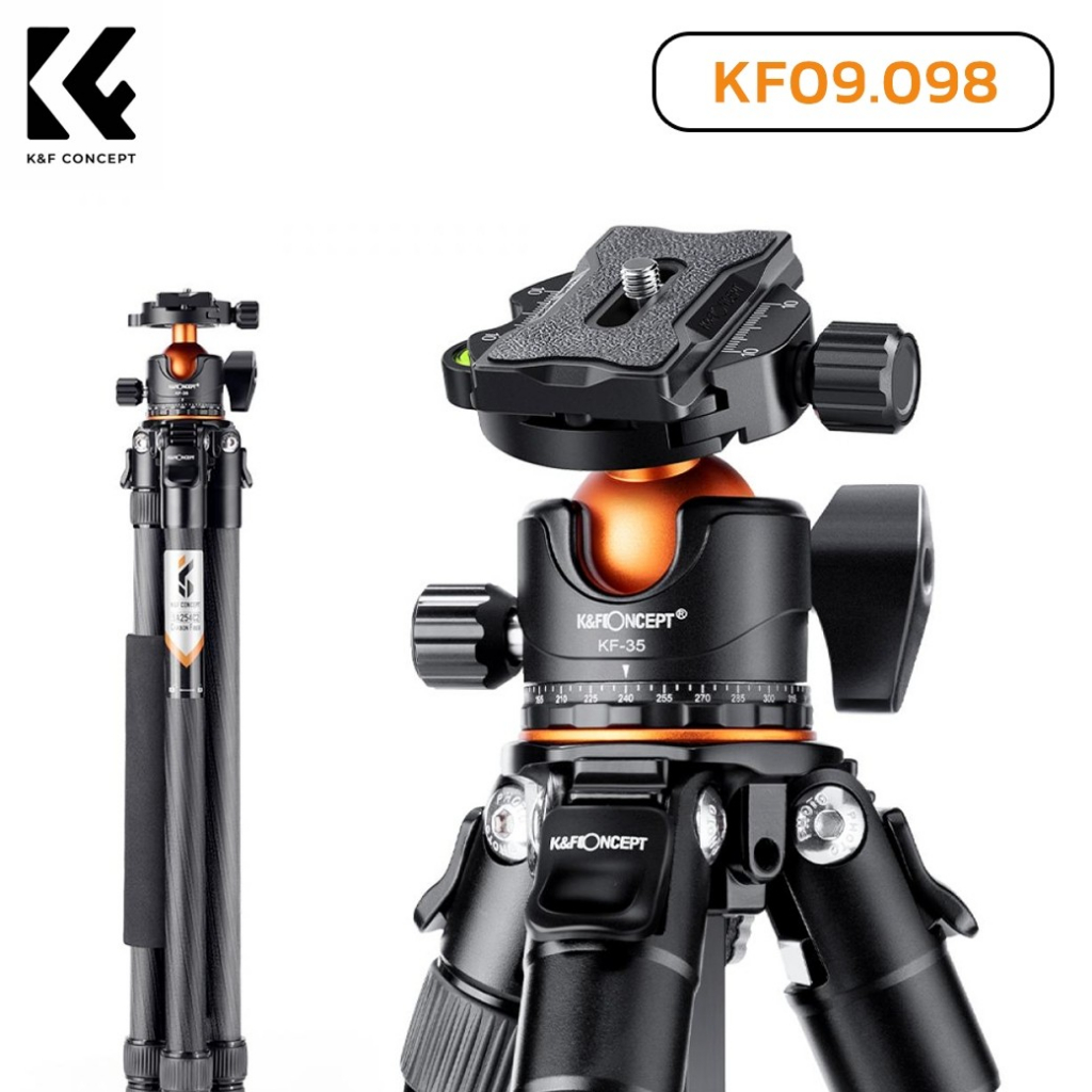 K&F Concept SA254C2 Carbon Fiber Camera Tripod (A254C4+BH-35L)  ( KF09.098 )