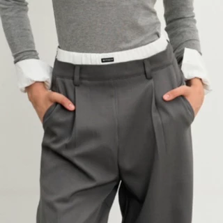 Withit Double Layers Pants With Black Label กางเกงทำงานขอบ 2 ชั้น - BTW36625
