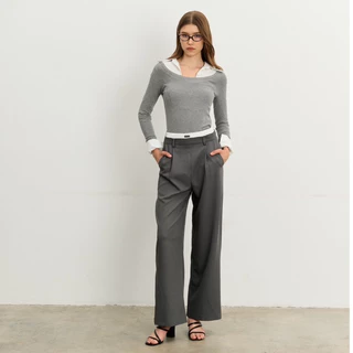 Withit Double Layers Pants With Black Label กางเกงทำงานขอบ 2 ชั้น - BTW36625
