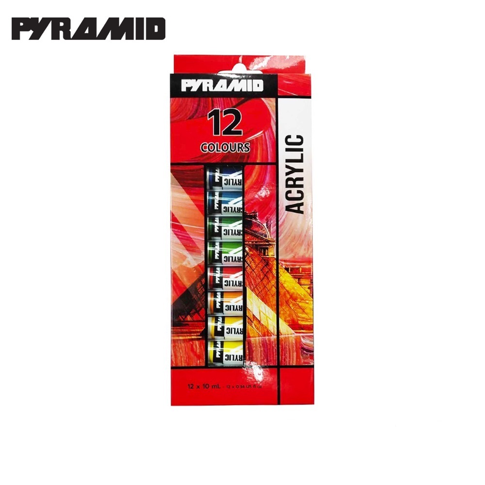 (KTS)ชุดสีอะคริลิค Acrylic Pyramid 12 สี 10 ml. #670412