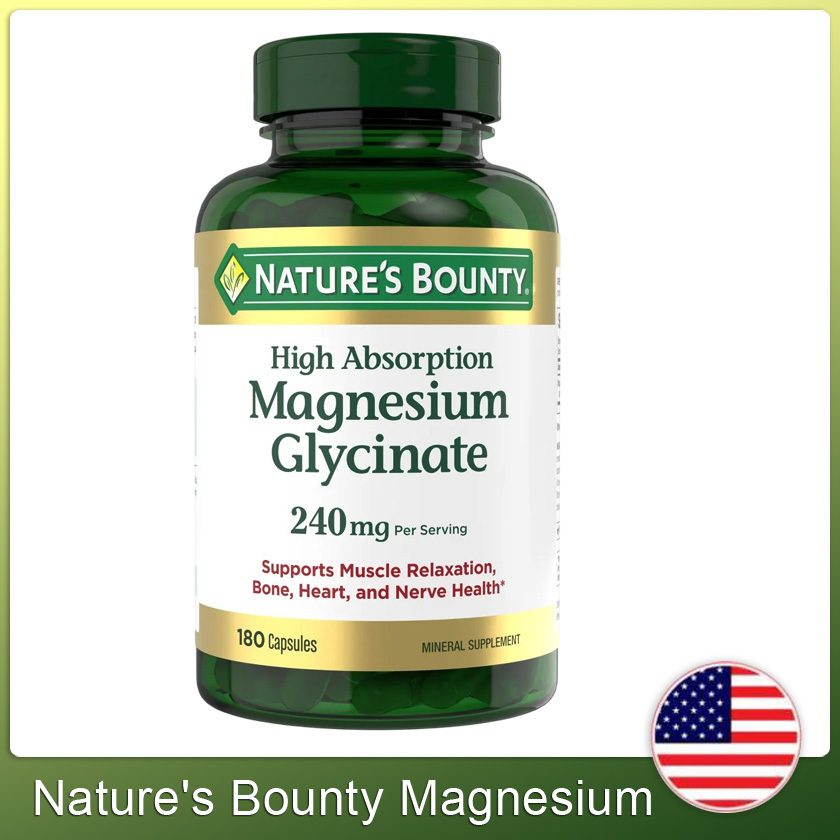 (Exp.02/2028)Nature's Bounty Magnesium Glycinate 240 mg 180 Capsules