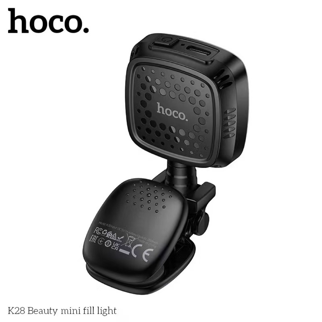 HOCO K28 ไฟเซลฟี่ ปรับได้ 9 ระดับ หมุน 360° หนีบมือถือ ติดหัวกล้อง ชาร์จไฟได้ ไฟเซเลบ ไลฟ์สด hc6