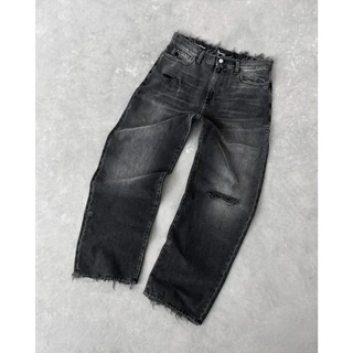 Baggy vintage denim กางเกงยีนส์สไตล์วินเทจ/สตรีท สีฟอกเฟด ขาดๆเซอร์ๆ ทรงBaggyjeans ยอดฮิตที่สุดแห่งยุค แมตช์ง่ายทุกลุค