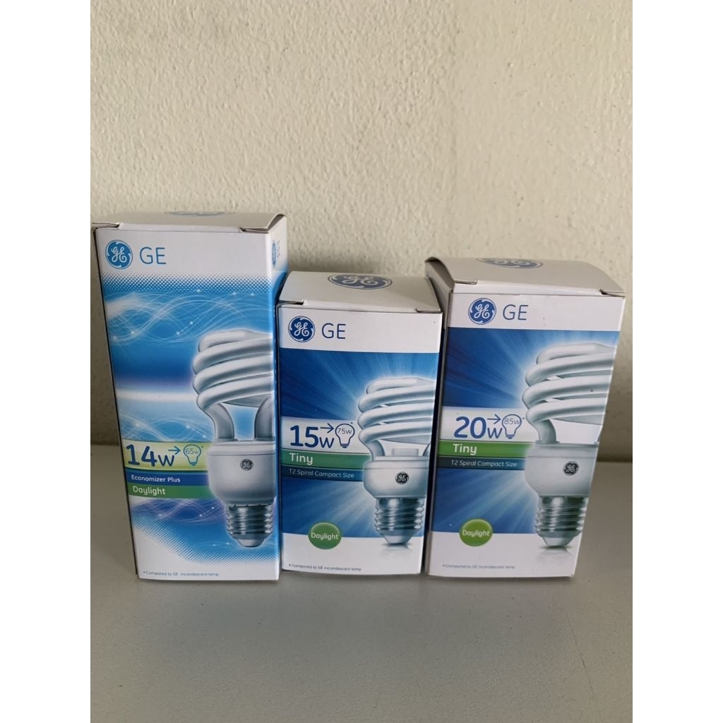 หลอดตะเกียบ 14W , 15W , 20W GE ขั้วเกลียว E27 แสงไฟสีขาว