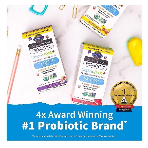กัมมี่ วิตามินสำหรับเด็ก โปรไบโอติก Baby & Kids Probiotic & MultiVitamin Sleep Garden of Life & ChildLife Essentials