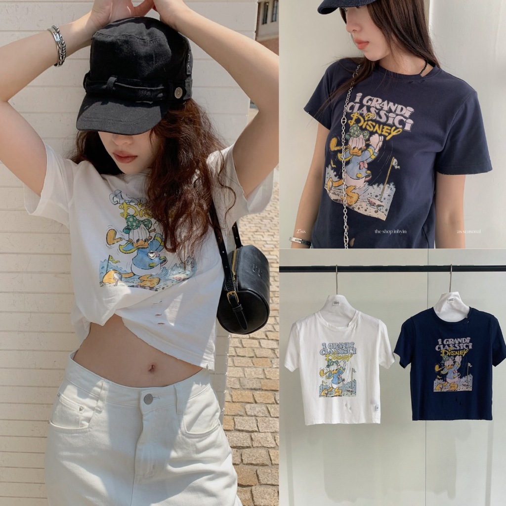 🧡🧵 🇰🇷 I2935 เสื้อยืดแขนสั้น พิมพ์ลาย DISNEY ลายสวยเก๋มากแฟชั่นเกาหลี TAG INBYIN 🧵🧡