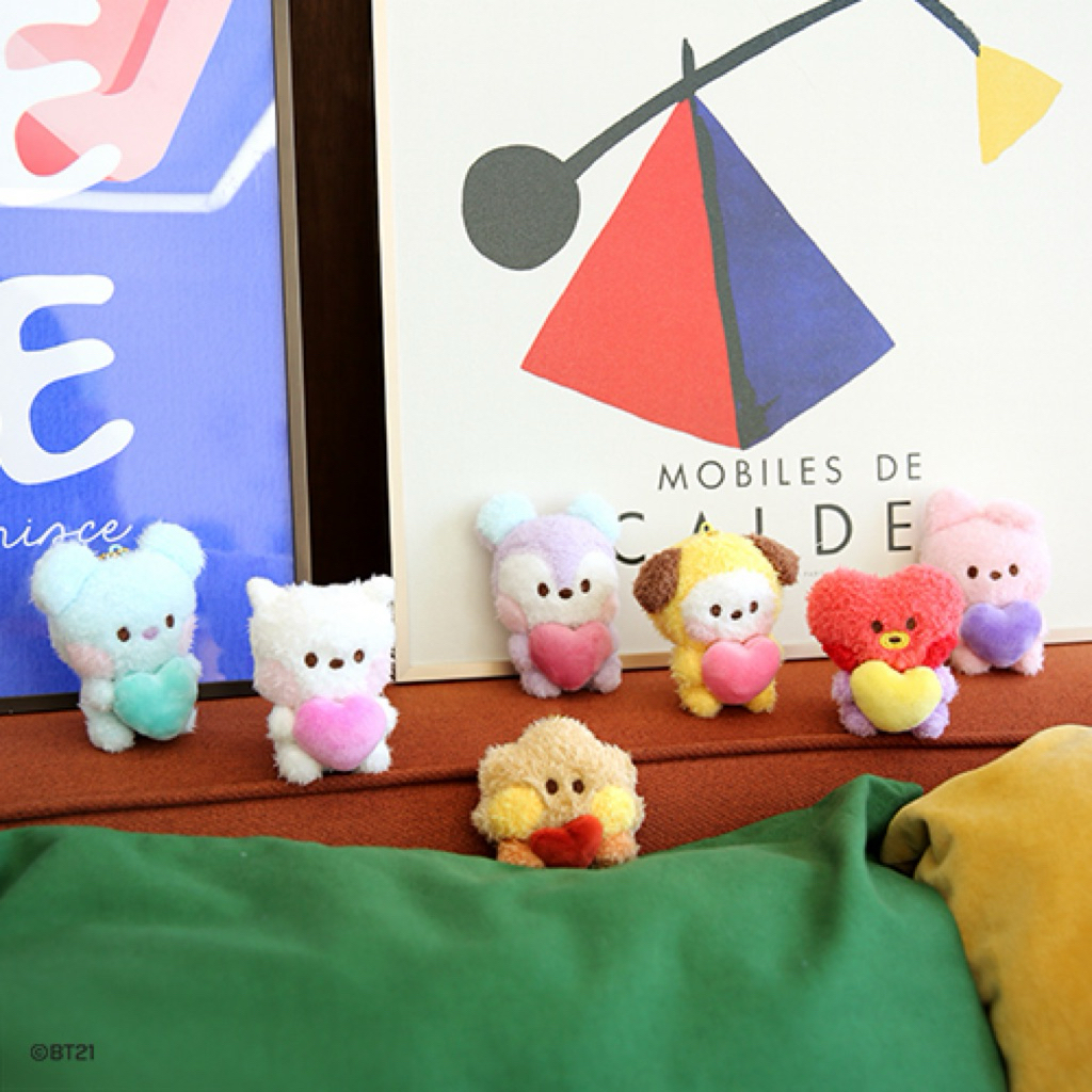 พร้อมส่งที่ไทย ✨พวงกุญแจ BT21 Minini Plush Keyring [Heart]💜ของแท้100%