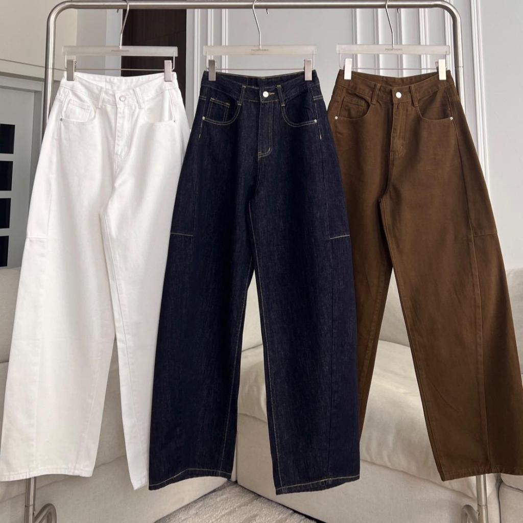 PTJ30270 Luna Barrel High-rise กางเกงยีนส์ PROMTHONG เอวสูงทรง Curved - 3