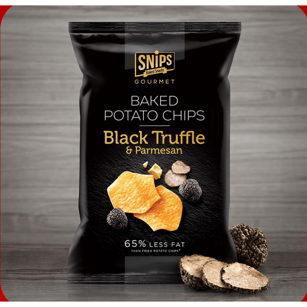[พร้อมส่ง] SNIPS Gourmet Black Truffle & Parmesan/Black Angus/Black Pepper Baked Potato Chips