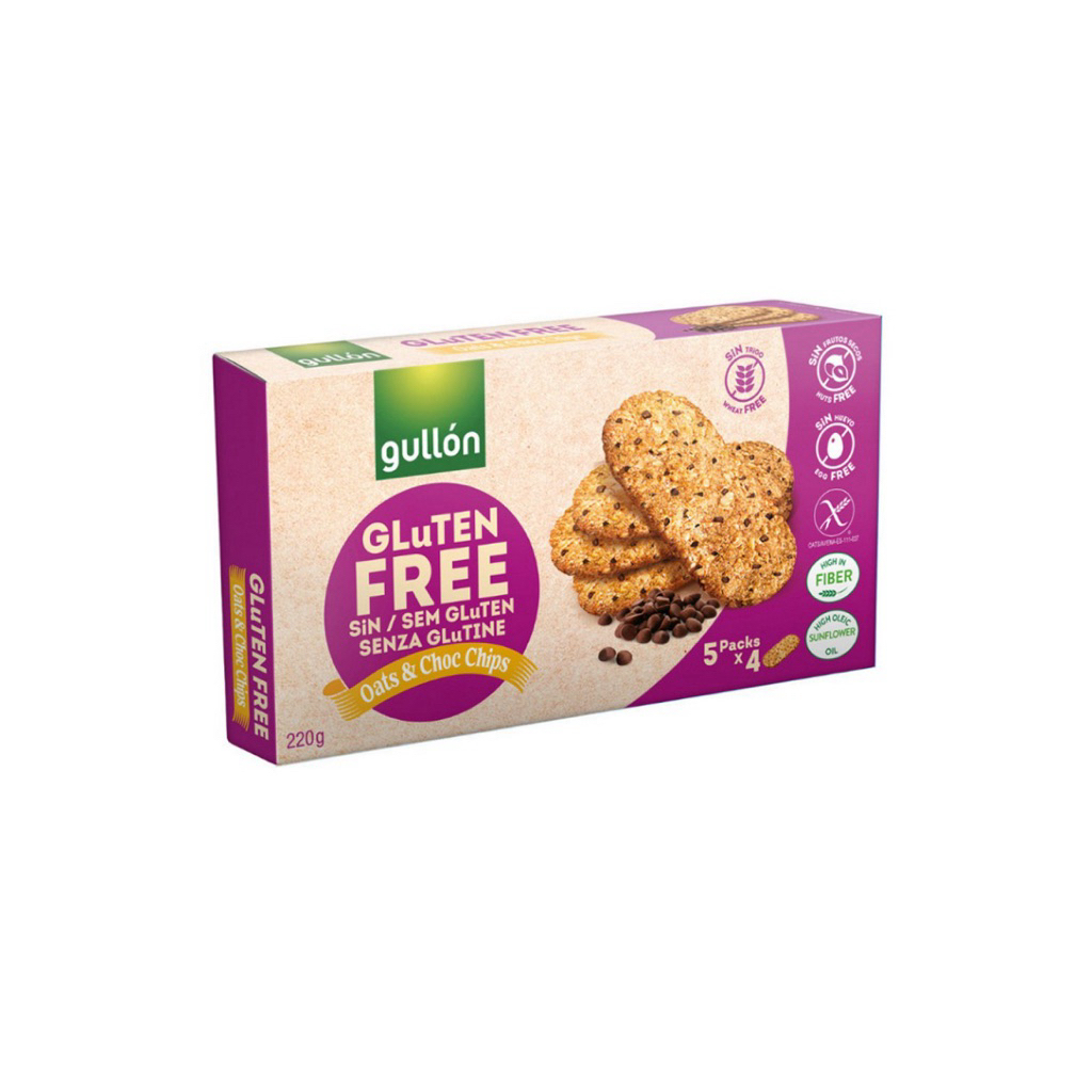 [Gluten Free] Gullon Gluten Free Sandwich Chocolate 225g./Oats and Choco Chips Biscuit 220g.