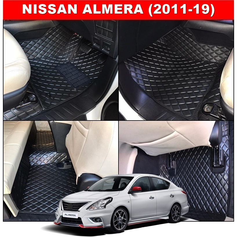 พรมปูพื้นรถยนต์ NISSAN ALMERA   เต็มคัน (พื้นเรียบ+ตีนตุ๊กแก)