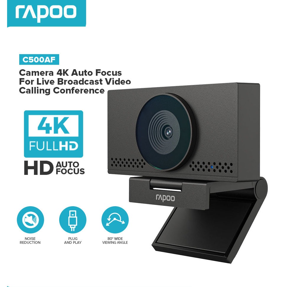 Rapoo C500AF web Camera กล้อง 4K โฟกัสอัตโนมัติ 60Frames ปรับแสงอัตโนมัติ กล้องไลฟ์สด