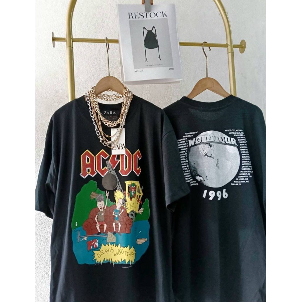 SIS.ON | พร้อมส่ง Oversize เสื้อยืดโอเวอร์ไซส์ No.23 (acdc bomb)