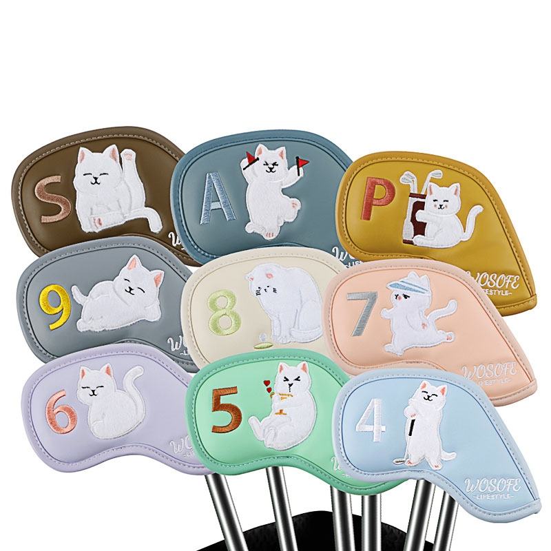 ปลอกหุ้มไม้กอล์ฟชุดเหล็ก (CVI031) CAT GANG COVER IRON SET ลายแก๊งค์แมวคละสี - รูปที่ 7