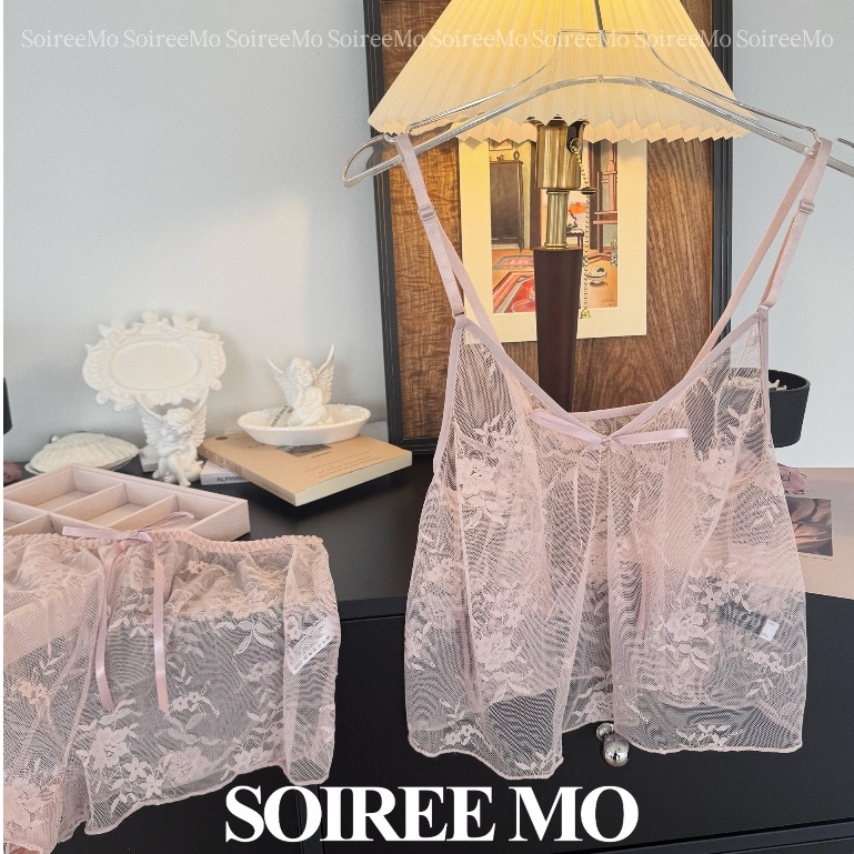 💚Sexy Girls💜ชุดนอนซีทรู ชุดนอนลูกไม้ เซ็กซี่ ใส่สบาย ชุดอยู่บ้านฤดูร้อน เซ็ต 2 ชิ้น 🚚ส่งไวจากไทย1-3วัน（H9494）