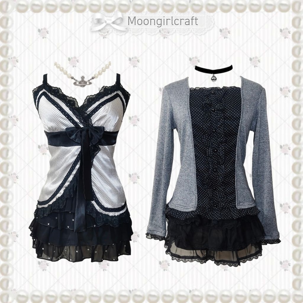 เติมตะกร้า🧺 เสื้อผ้าญี่ปุ่นน่ารักสไตล์ Dark Coquette Shoujo Sawako